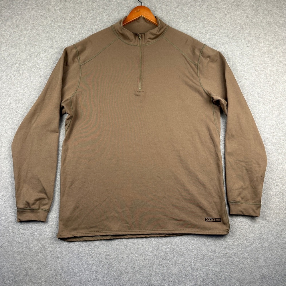 XGO Phase 4 Quarter Zip Pullover Shirt Mens XL Brown Acclimate Dry Polyester